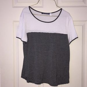 Gray and White Tee